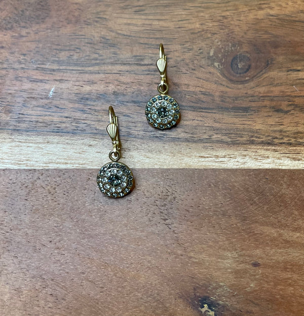 La Vie Parisienne By Catherine Popesco Mini Medallion Crystal Earrings