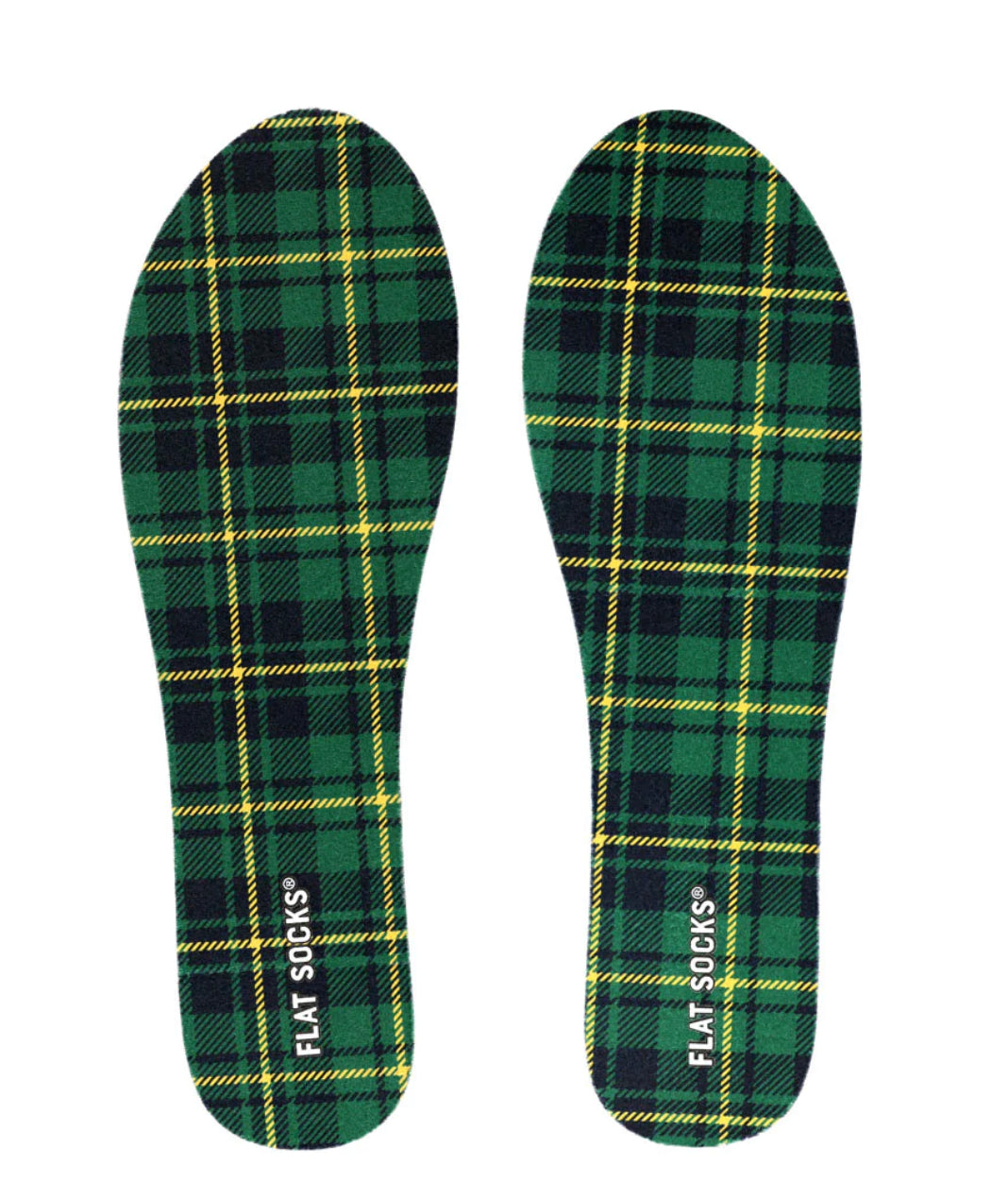 Flat Socks - Green Plaid