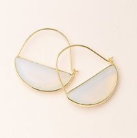 Scout Stone Prism Hoop Earrings Opalite Stone Of Healing and Gold