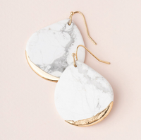Scout Stone Dipped Teardrop Earrings Howlite And Gold