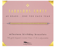 Lucky Feather Birthday Milestone Bracelet - Fabulous Forty