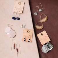 Scout Natural Stone Dipped Teardrop Earrings Rose Quartz