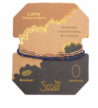 Scout Delicate Stone Wrap Bracelet Necklace Lapis Stone of Truth