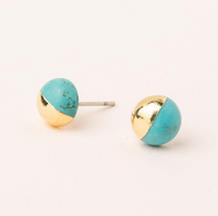 Scout Natural Dipped Stone Stud Earrings Turquoise Gold
