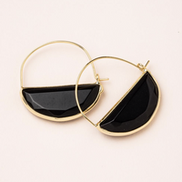 Scout Stone Prism Hoop Earrings Black Spinel And Gold