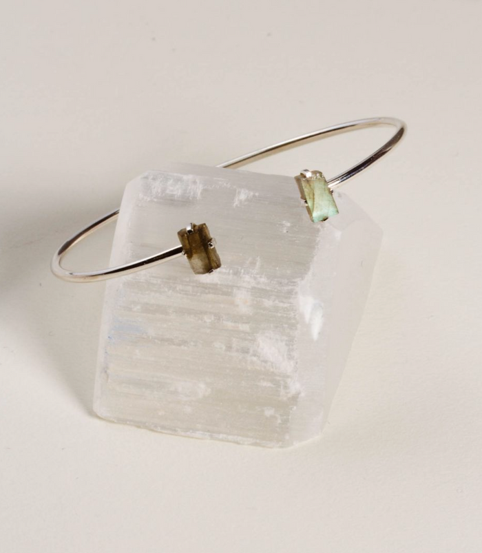 Luna Norte Sterling Silver Labradorite Cuff Bracelet