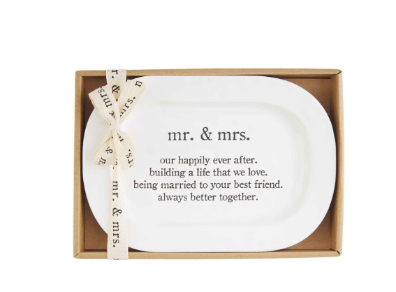 Mud Pie Mr and Mrs sentiment plate